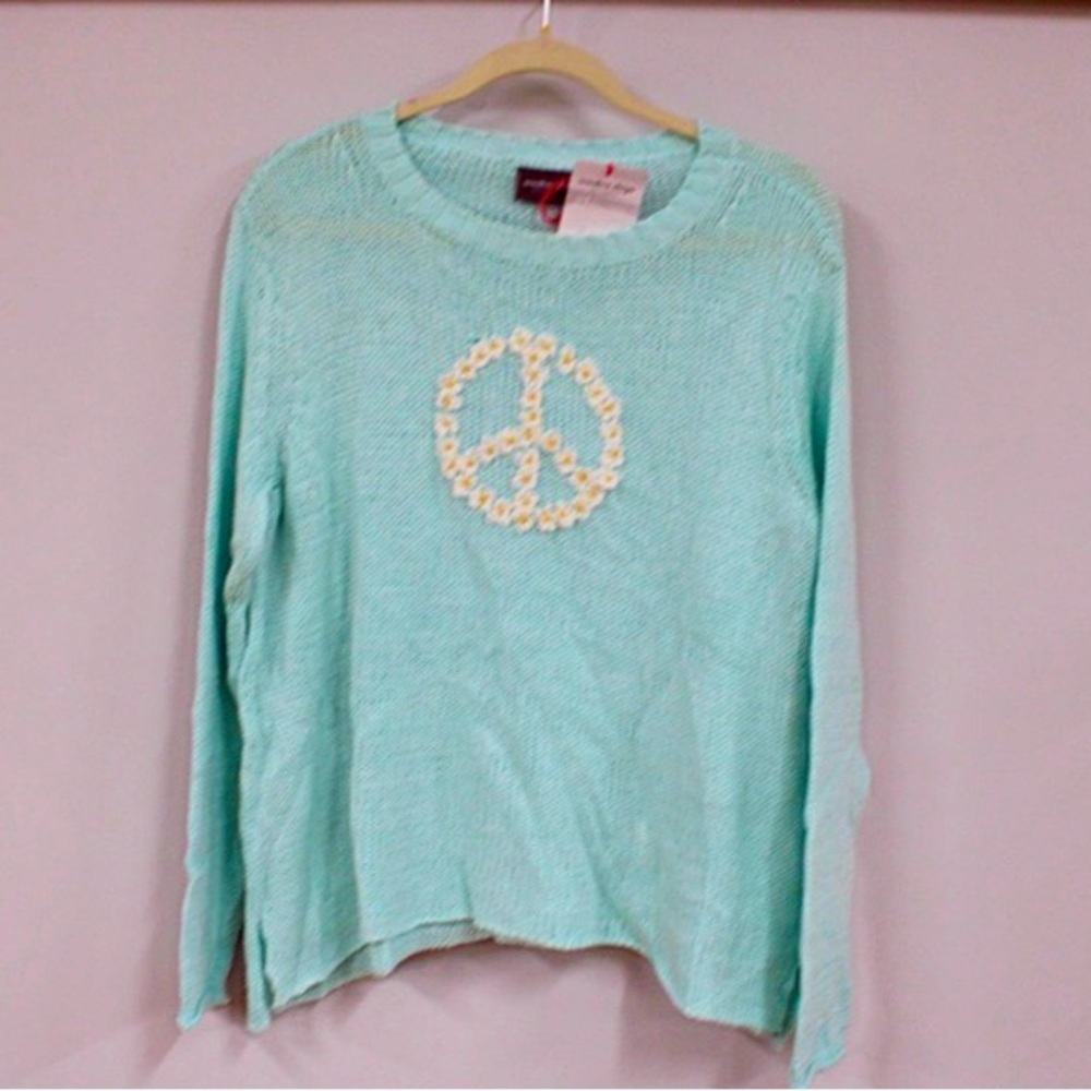 Wooden Ships Mint Peace Sweater